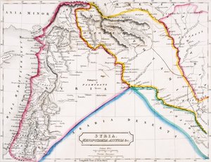 Kart over Syria, Mesopotamia, Assyria undc., fra 