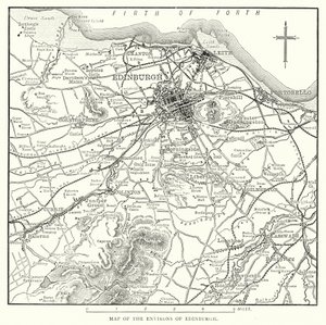 Karte der Umgebung von Edinburgh von English School