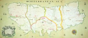 Kart over øya Minorca, ca. 1740