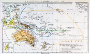 Kart over rasene i Oceania og Australasia, fra 