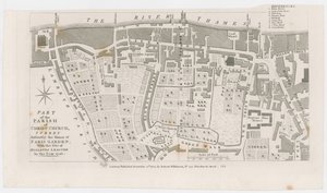 Kart som viser herregården i Paris Garden av R Wilkinson, 1822