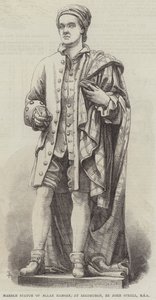 Marmorstatue av Allan Ramsay, i Edinburgh, av John Steell, RSA (gravering) av English School