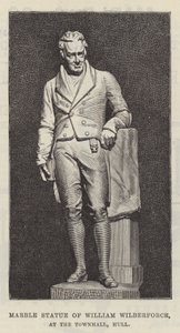 Marmorstatue av William Wilberforce, ved rådhuset, Hull (gravering) av English School