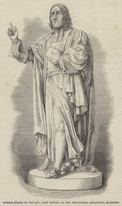 Marmorstatue av pastor John Wesley, ved Theological Institution, Richmond (gravering) av English School