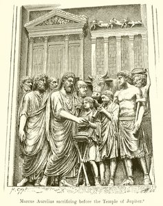 Marcus Aurelius ofrer foran Jupiter-tempelet av English School