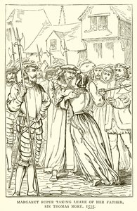 Margaret Roper tok avskjed med sin far, Sir Thomas More, 1535 av English School