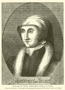 Margaret av Valois, etterpå dronning av Navarra (gravering) av English School