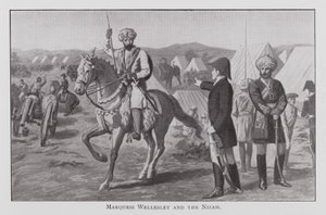 Marquess Wellesley and the Nizam (litho) av English School