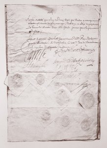 Ekteskapskontrakt til Charles I av English School
