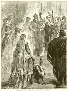 Ekteskap med Edward II og Isabella av Frankrike av English School