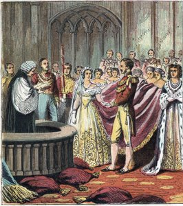 Ekteskap med dronning Victoria Iere (1819-1901) og prins Albert av Sachsen Cobourg Gotha (Sachsen-Coburg-Gotha) av English School