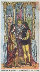 Ekteskap med kong Henry V og Katarina av Frankrike av English School