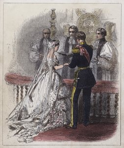 Bryllup av Princess Royal (farget gravering) av English School