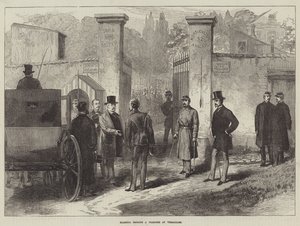 Marshal Bazaine en fange i Versailles (gravering) av English School