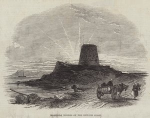Martello Towers på Kentish Coast (gravering) av English School