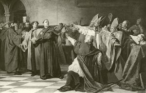 Martin Luther før konsilet i Worms (gravyr) av English School
