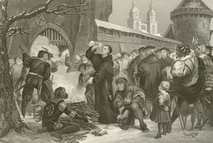 Martin Luther brenner pavens oksen av English School