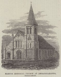 Martyr Memorial Church i Ambatonakanga, Madagaskar (gravering) av English School