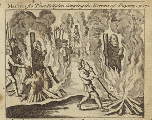 Martyrer for den sanne religion som benekter pavedømmets feil (gravering) av English School