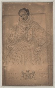 Mary Herbert, grevinne av Pembroke (gravering) av English School
