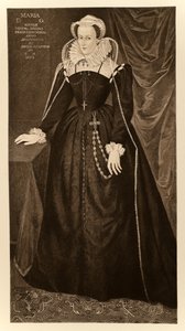 Mary Queen of Scots (1542-1587), fra James I og VI, trykt av Manzi Joyant & Co. Paris, 1904 (kollotype) av English School