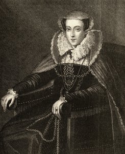 Mary Queen of Scots (1542-87) (gravering) av English School