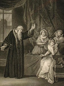 Mary, Queen of Scots (1542-87) og John Knox (ca. 1512-72) (gravering) av English School