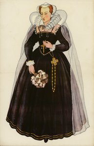 Mary Queen of Scots (farge litho) av English School