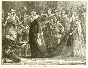 Mary Queen of Scots inn i Holyrood, 1561 av English School