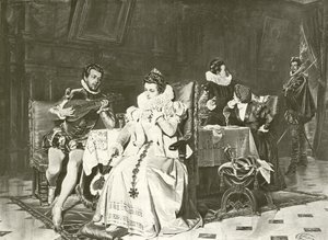 Mary Stuart og Rizzio (gravyr) av English School