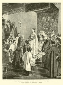 Maria av Burgund som sverger å respektere privilegiene til Brussel, 1477 av English School