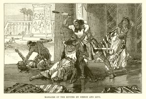 Massacre of the Hivites av Simeon og Levi av English School