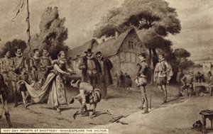 May Day Sports at Shottery, William Shakespeare seierherren (litho) av English School