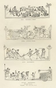 Mai, juni, juli og august, fra The Julius Calendar and Hymnal, illustrasjon fra History of the English People av English School