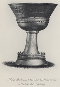 Mazer Bowl (cirka 1480) kalt Founders' Cup ved Pembroke College Cambridge (gravering) av English School