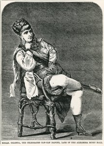Mdlle Colonna, den berømte can-can-danseren, sent i Alhambra Music Hall, London av English School