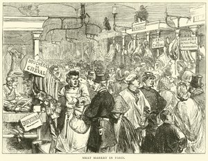 Kjøttmarked i Paris, oktober 1870 av English School