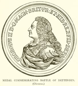 Medalje til minne om slaget ved Dettingen. (Forsiden)