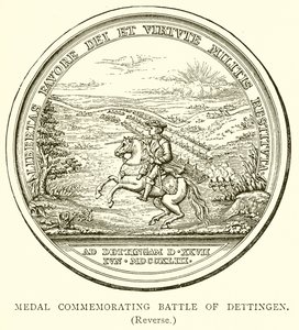 Medalje til minne om slaget ved Dettingen. (Omvendt)