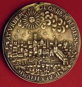 Medalje til minne om tilbakekomsten av Charles I (1600-49) til City of London etter den skotske kroningen, 1633 (metall) av English School