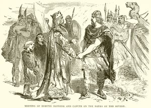 Møte mellom Edmund Ironside og Knud på bredden av Severn av English School