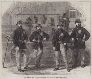 Medlemmer av Coventry Volunteer Fire Brigade (gravering) av English School