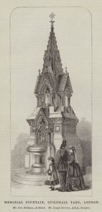 Memorial Fountain, Guildhall Yard, London, Mr John Robinson, arkitekt, Mr Joseph Durham, ARA, skulptør (gravering) av English School