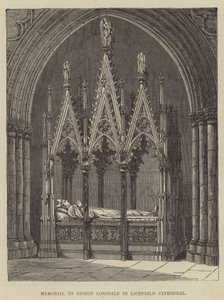 Minnesmerke over biskop Lonsdale i Lichfield Cathedral (gravering) av English School
