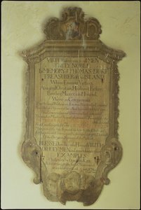 Minnesmerke over Thomas Duke, 1750 (malt tre)
