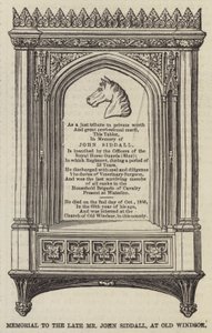 Minnesmerke over avdøde John Siddall, ved Old Windsor (gravering) av English School