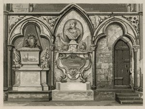Minnesmerker og statuer i Westminster Abbey, London av English School