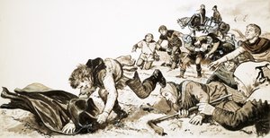 Men of Haxey jager silkehetten til Lady de Mowbray av English School