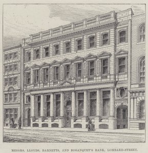 Mrs Lloyds, Barnetts og Bosanquet Bank, Lombard-Street (gravering) av English School
