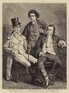 Messers Mathews, Phelps og Toole i komedien til "John Bull", en portrettgruppe (gravering) av English School